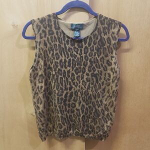 Lauren Ralph Lauren Sleeveless Silk animal Print
Sweater
Sz Lg